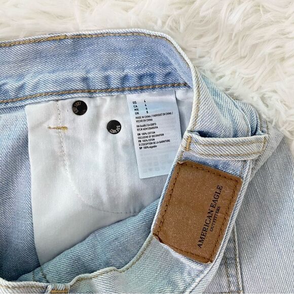 American Eagle Light Blue Jean Shorts with Lace - Picture 4 of 5